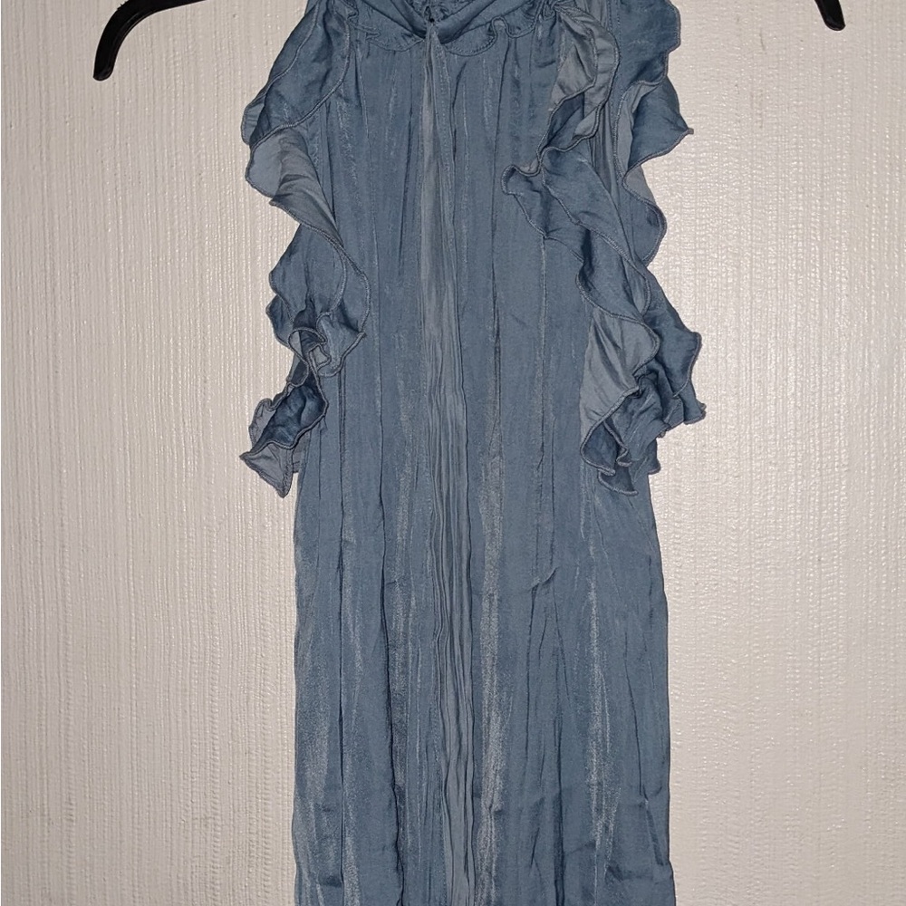 Elegant Blue Ruffle Dress